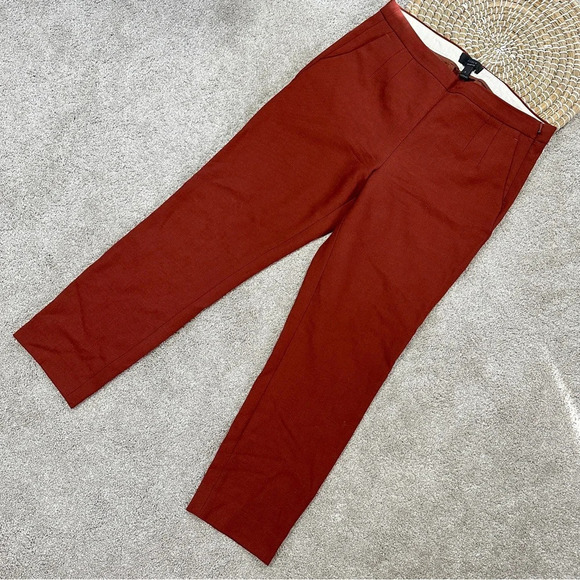 J. Crew Martie Wool Blend Pants Trouser Slim Fit Cropped in Copper Size 6 - Picture 3 of 16